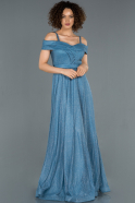 Длинное Вечернее Платье Индиго ABU1354