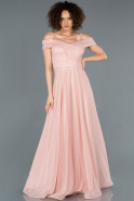 Длинное Вечернее Платье Пудровый ABU1354