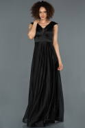 Длинное Выпускное Платье Черный ABU1356