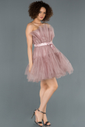 Мини Пригласительное Платье Пыльно-розовый ABK800