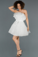 Мини Пригласительное Платье Белый ABK800