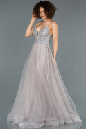 Длинное Помолвочное Платье Серый ABU1371