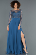 Длинное Помолвочное Платье Синий ABU1020