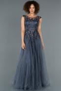 Длинное Помолвочное Платье Индиго ABU1304