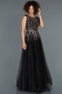 Длинное Помолвочное Платье Черный ABU1304