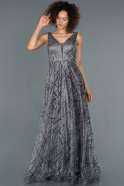 Длинное Помолвочное Платье Антрацитовый ABU1178