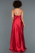Длинное Атласное Выпускное Платье красный ABU1279
