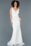 Длинное Помолвочное Платье Белый ABU982
