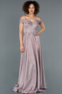 Длинное Помолвочное Платье Пудровый ABU634