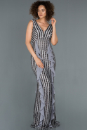 Длинное Помолвочное Платье Серый ABU1284