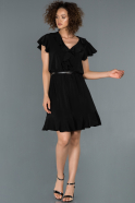 Короткое Платье На Приглашение Черный ABK804