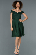 Короткое Платье На Приглашение Изумрудно-зеленый ABK827