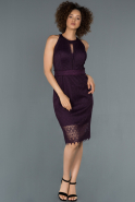 Короткое Платье На Приглашение Тёмно-пурпурный ABK784