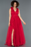 Длинное Помолвочное Платье красный ABU1335