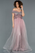 Длинное Помолвочное Платье Пудровый ABU1328