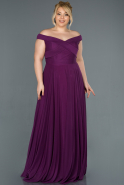 Длинное Свободное Вечернее Платье Пурпурный ABU354