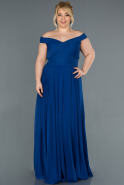 Длинное Свободное Вечернее Платье Ярко-синий ABU354