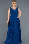 Длинное Свободное Вечернее Платье Ярко-синий ABU004