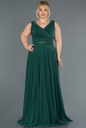 Длинное Свободное Вечернее Платье Изумрудно-зеленый ABU004