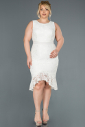 Большое Миди-Платье С Кружевами Белый ABK700