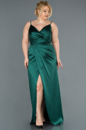 Длинное Свободное Вечернее Платье Изумрудно-зеленый ABU1312