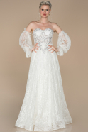 Длинное Вечернее Платье Белый ABU1378