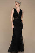Длинное Вечернее Платье Черный ABU1399