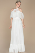 Длинное Вечернее Платье Белый ABU1388