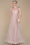 Длинное Помолвочное Платье Пудровый ABU1392