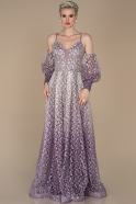 Длинное Помолвочное Платье С Кружевами Пурпурный ABU1393