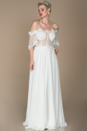 Длинное Вечернее Платье Белый ABU1385