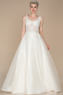 Длинное Вечернее Платье Белый ABU1381
