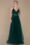 Длинное Помолвочное Платье Изумрудно-зеленый ABU1264