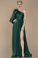 Длинное Помолвочное Платье Изумрудно-зеленый ABU1398