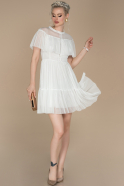 Короткое Вечернее Платье Белый ABK840