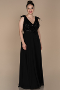 Длинное Вечернее Платье Черный ABU1509