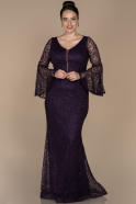 Большое Платье С Кружевами Тёмно-пурпурный ABU1411