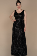 Длинное Свободное Вечернее Платье Черный ABU1407