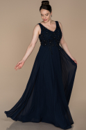 Длинное Свободное Вечернее Платье Темно-синий ABU1406