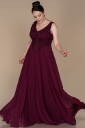 Длинное Свободное Вечернее Платье Сливовый ABU1406