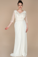 Длинное Свободное Вечернее Платье Белый ABU1404