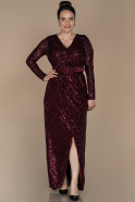 Длинное Помолвочное Платье Бордовый ABU1122