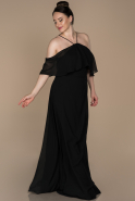 Длинное Свободное Вечернее Платье Черный ABU470