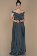 Длинное Свободное Вечернее Платье Антрацитовый ABU354