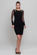 Короткое Вечернее Платье Черный NZ8087