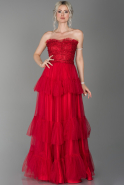 Длинное Помолвочное Платье красный ABU1429