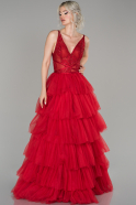 Длинное Платье Высокой Моды красный ABU1192