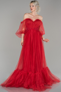 Длинное Помолвочное Платье красный ABU1432