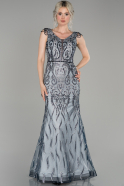 Длинное Помолвочное Платье Антрацитовый ABU1440
