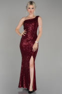 Длинное Вечернее Платье Бордовый ABU1436